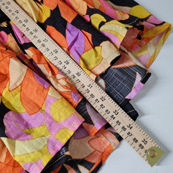 Seafolly Womens Floral Long Sleeve Palm Spring Tier Swing Dress Black S/M NWT - Picture 15 of 16